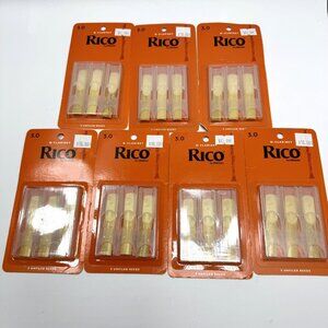 NEW Lot of 7 Packs Rico Bb‎ Clarinet Reeds Strength 3.0 RCA0320 D'Addario